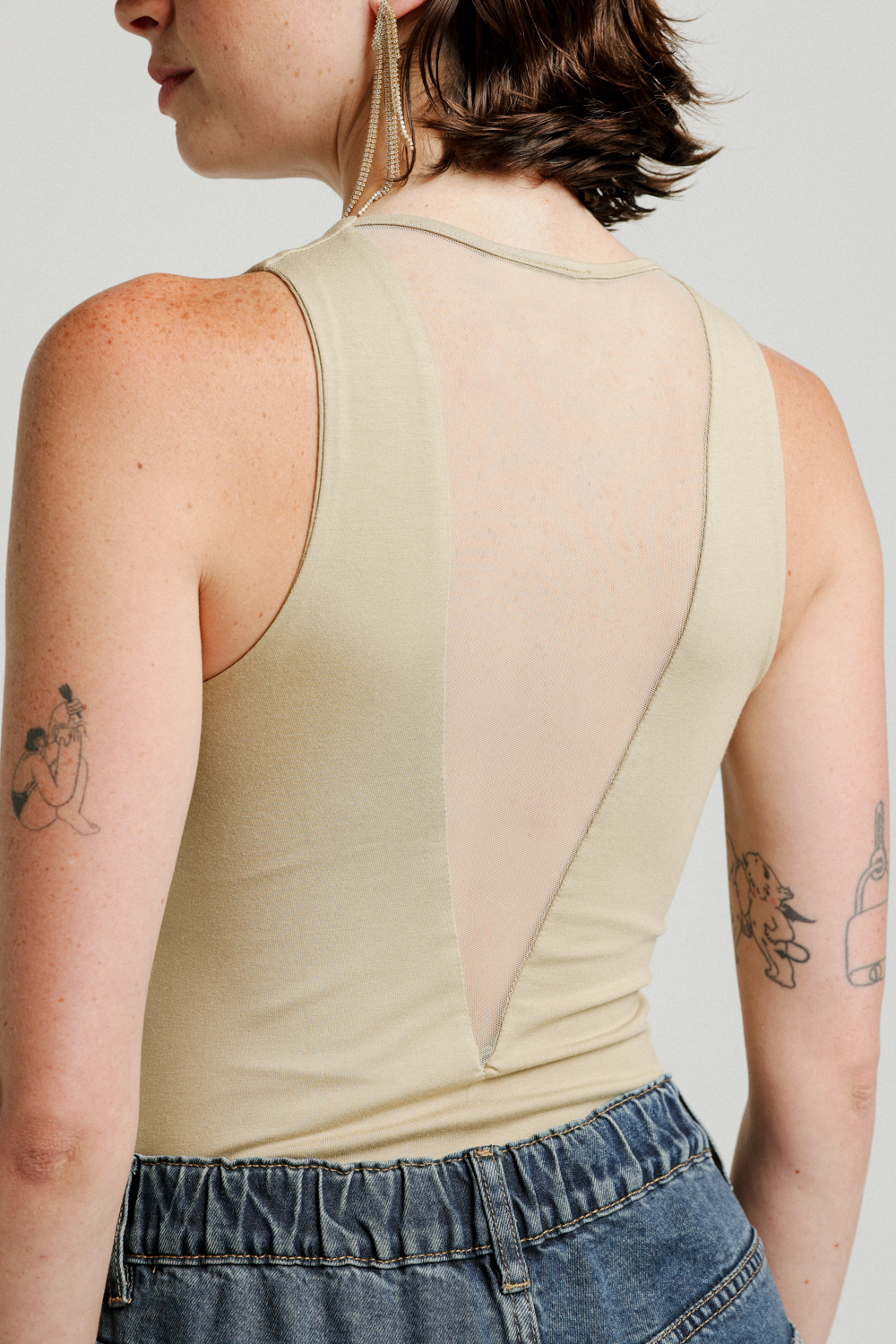 Waldorf Beige Tank Bodysuit