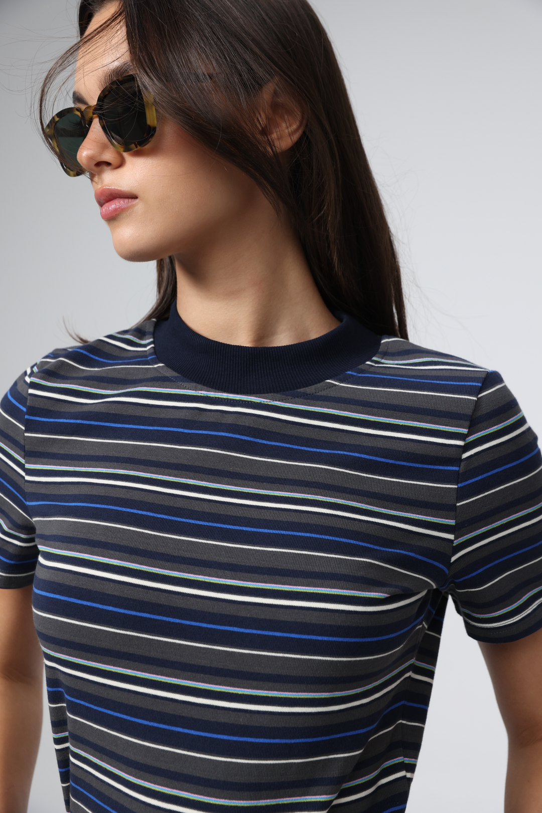 Rebasically Grey Stripes T-Shirt
