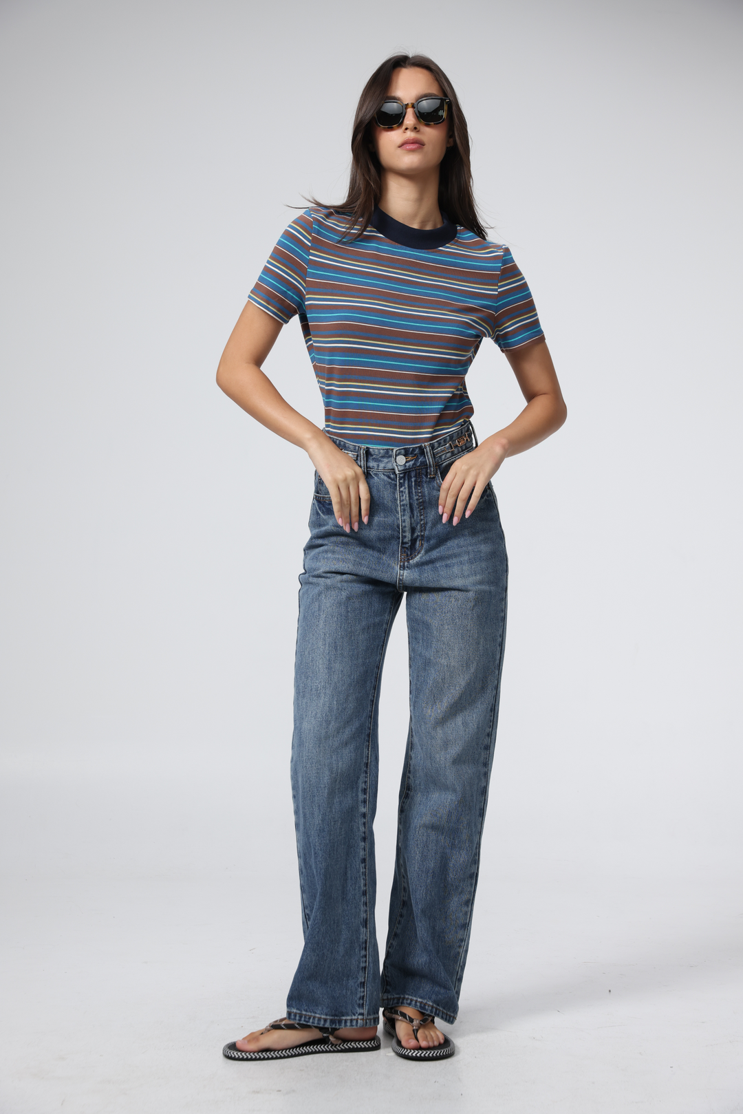 Rebasically Brown Stripes T-Shirt