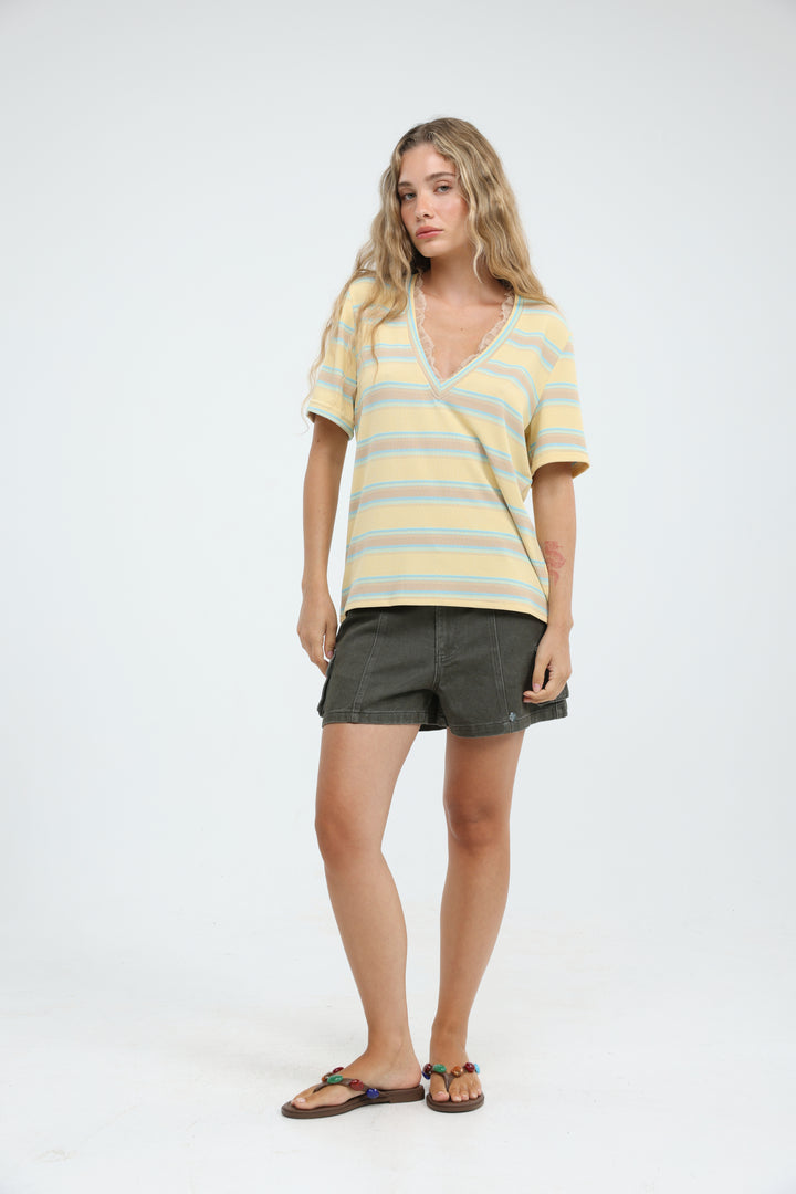 Mystery Yellow Striped T-Shirt