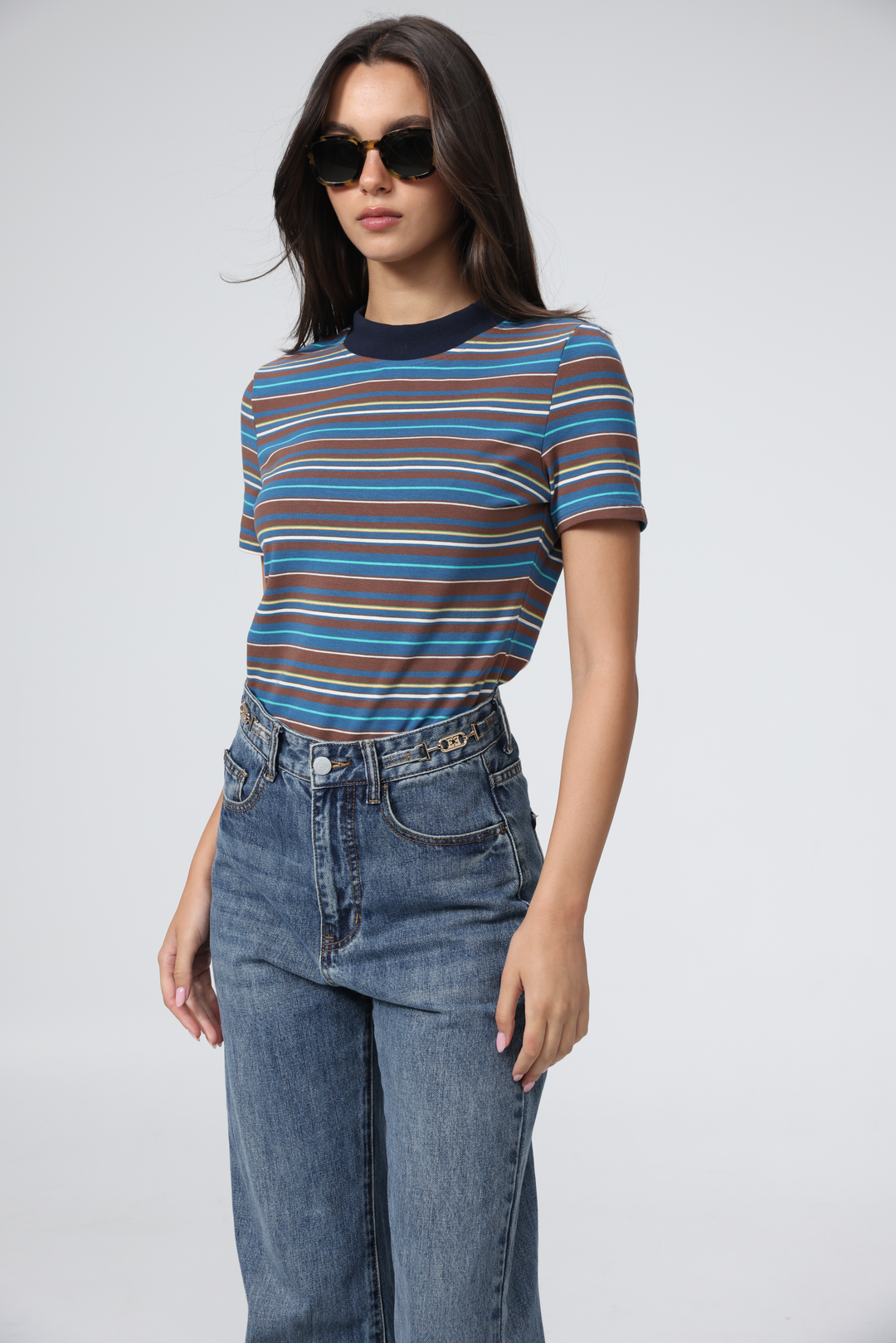Rebasically Brown Stripes T-Shirt