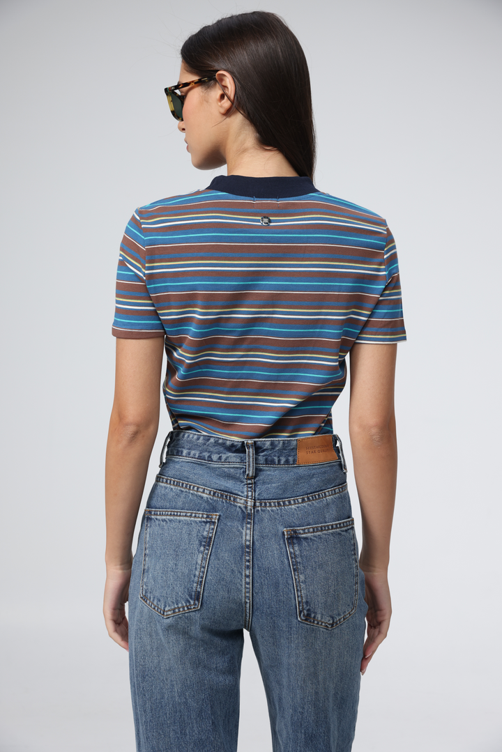 Rebasically Brown Stripes T-Shirt