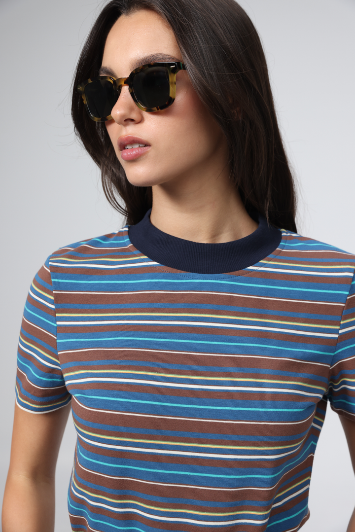Rebasically Brown Stripes T-Shirt