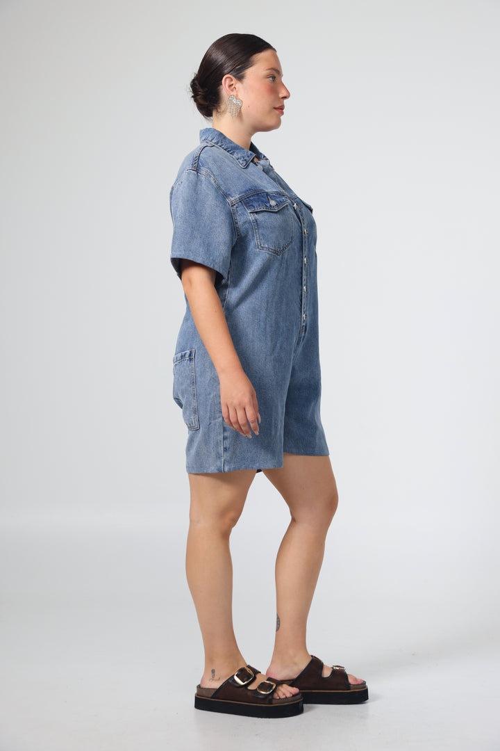 Herzel Blue Denim Jumpsuit