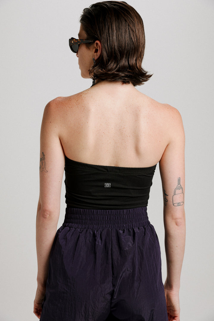 Charm Black Jeweled Strapless Top