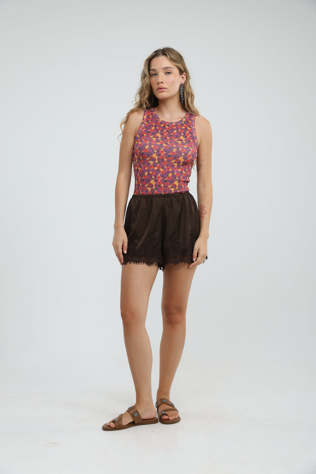 GoldenHour Red Floral Tank
