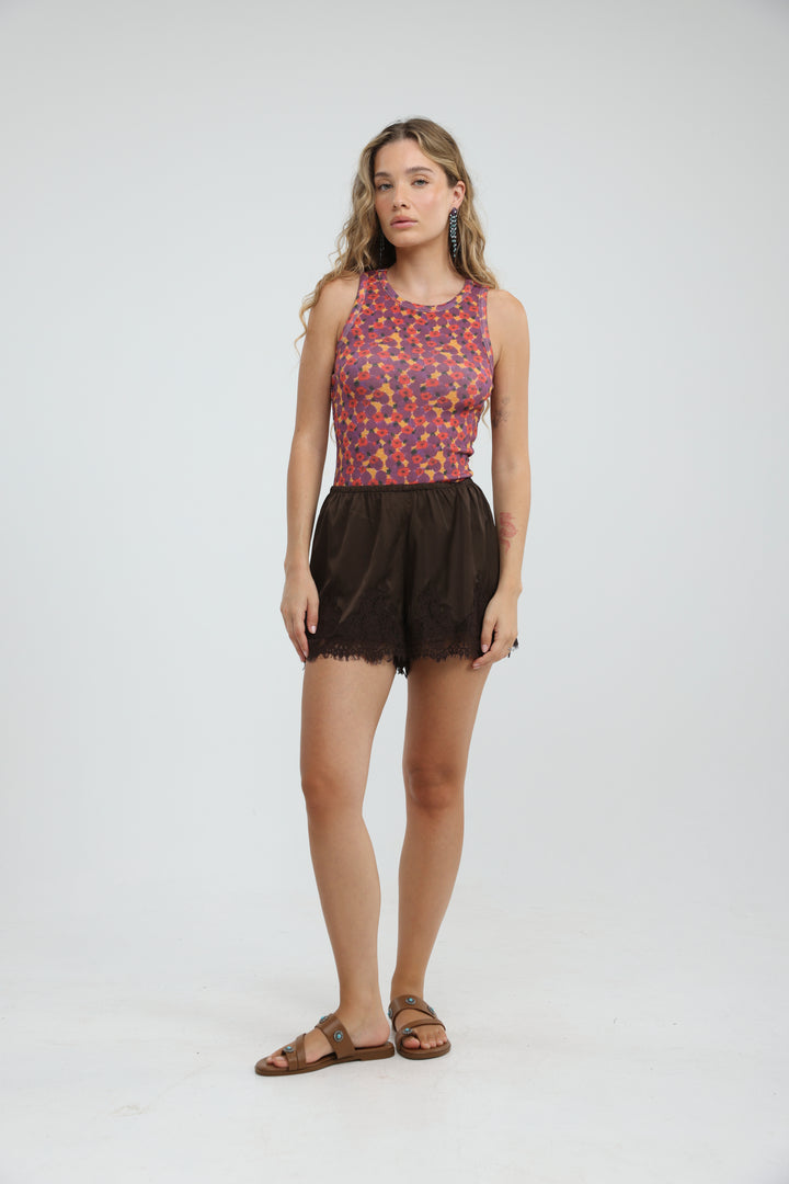 GoldenHour Red Floral Tank
