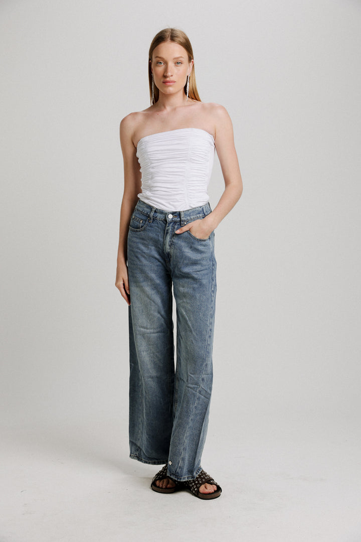 Shore White Strapless Top
