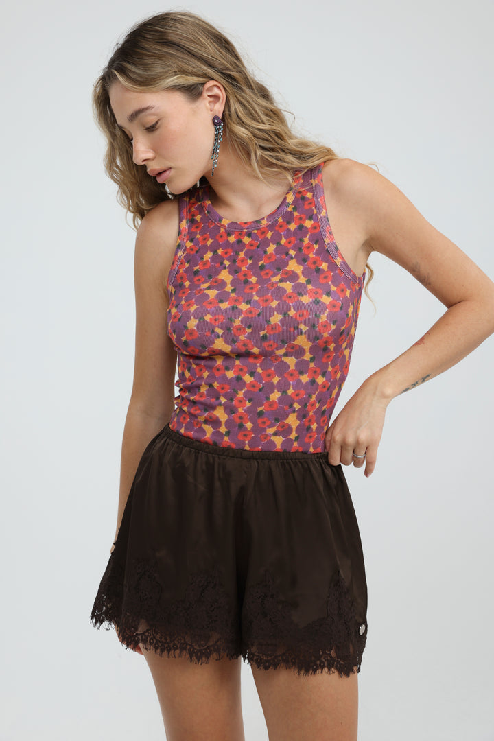 GoldenHour Red Floral Tank