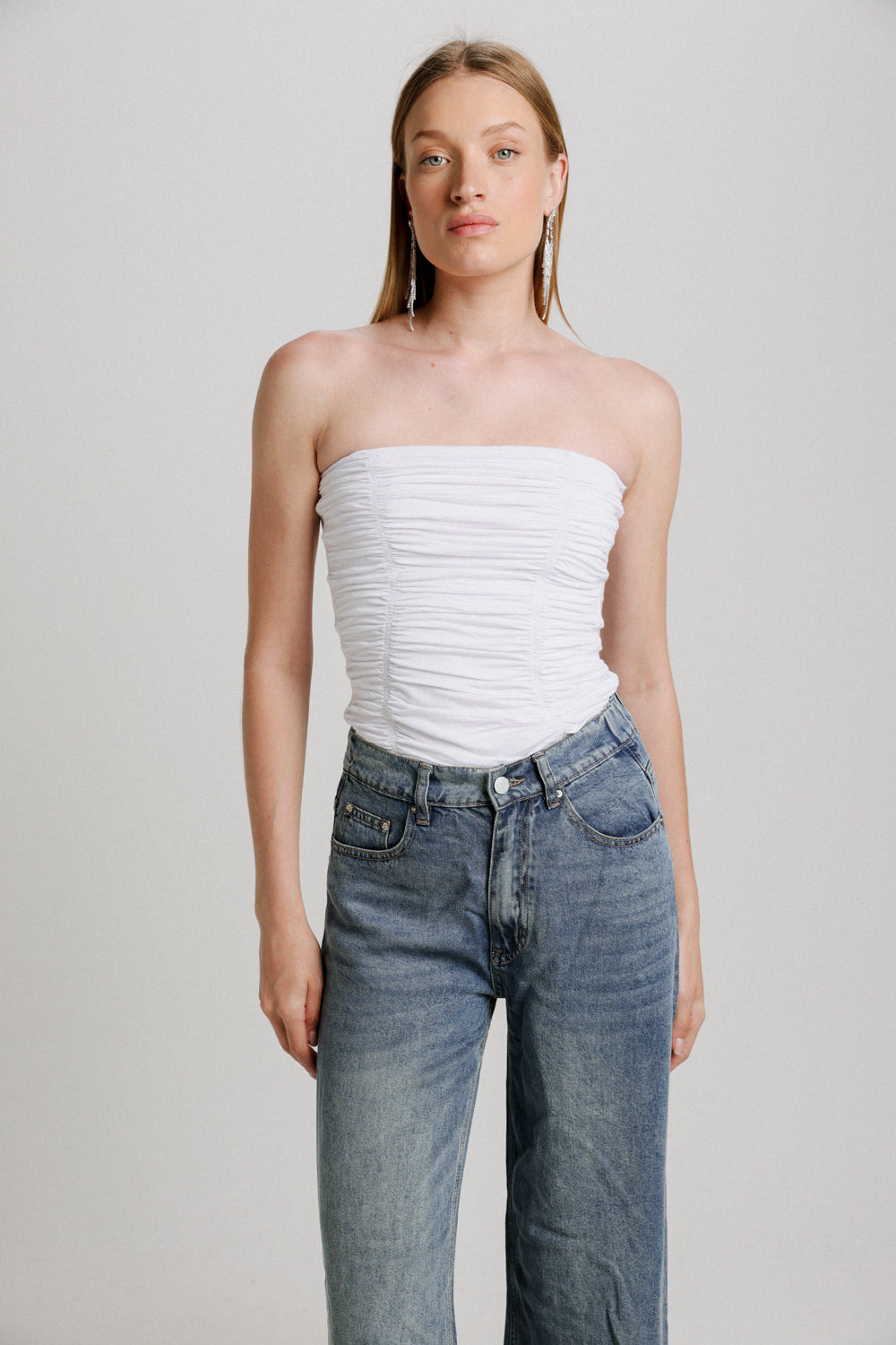 Shore White Strapless Top
