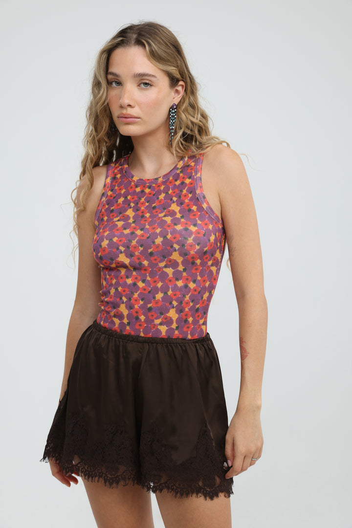 GoldenHour Red Floral Tank