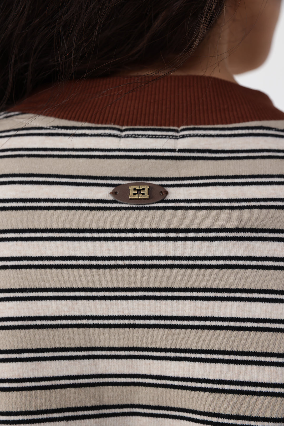 Rebasically Beige&Black Stripes Shirt