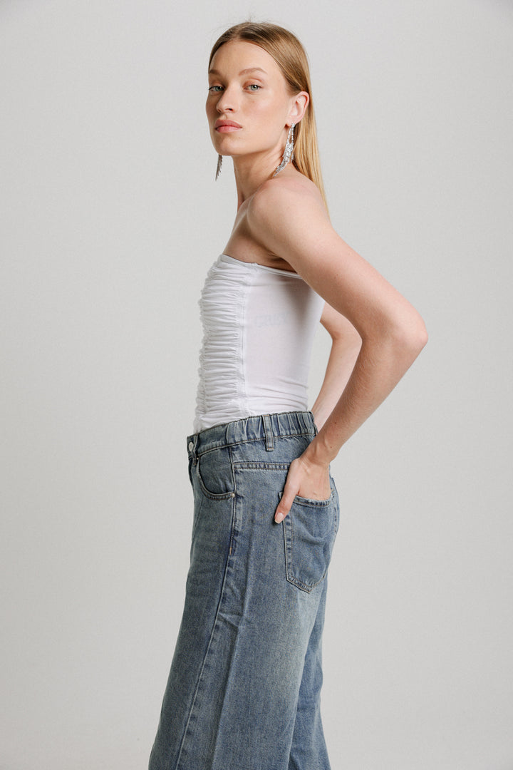 Shore White Strapless Top
