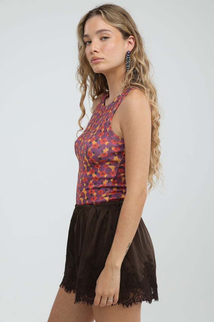 GoldenHour Red Floral Tank