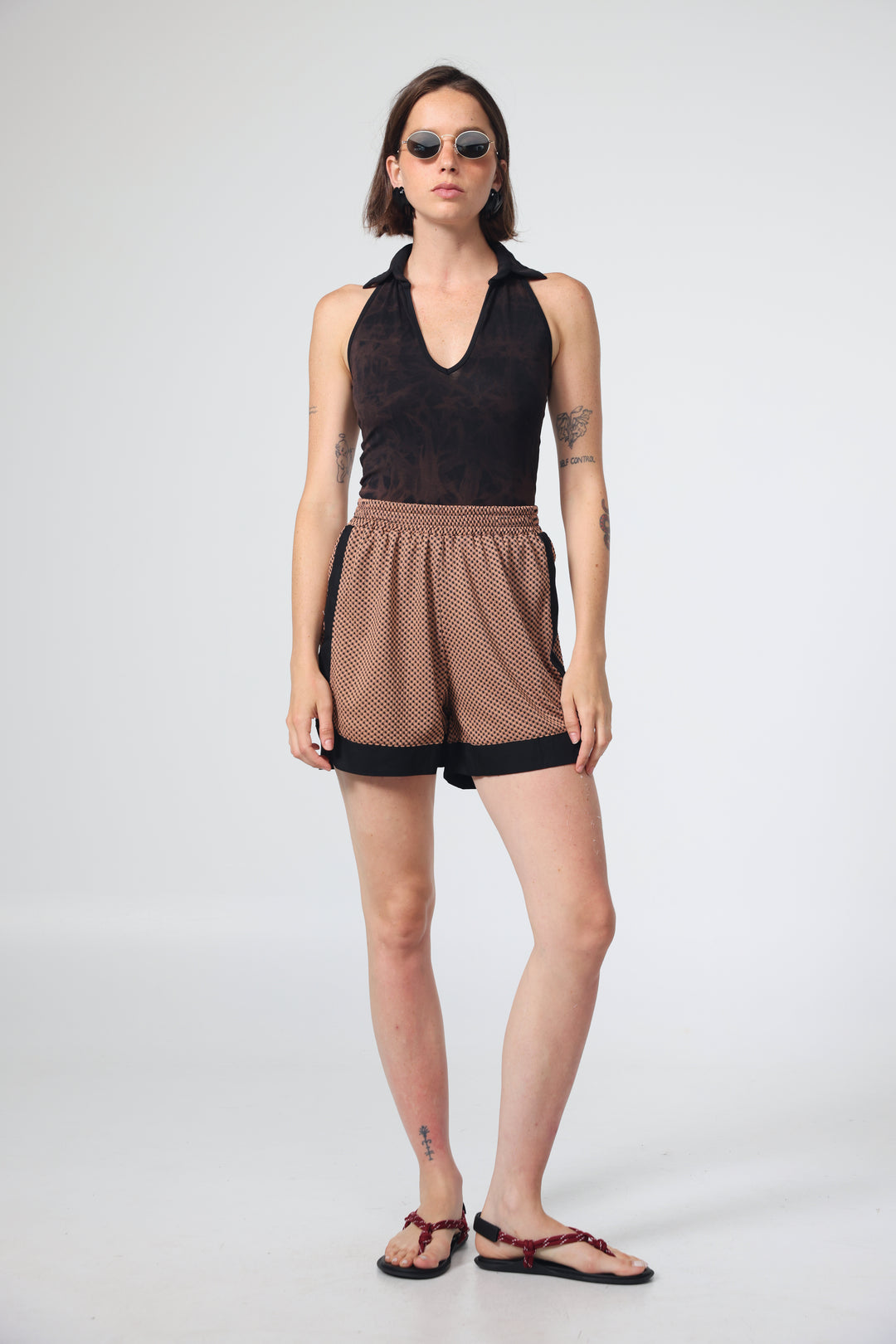 Buni's Camel Checked Shorts
