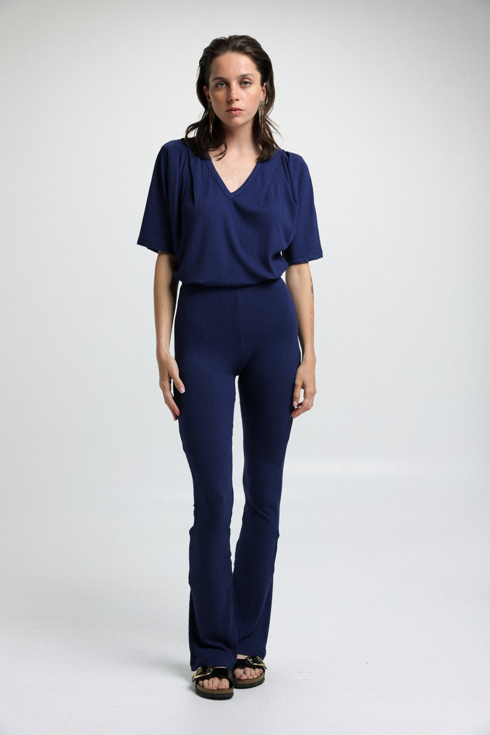 Rib Navy T-Shirt