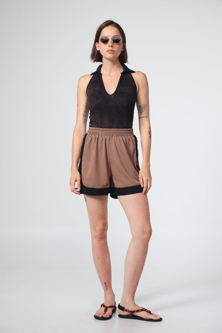Buni's Camel Checked Shorts