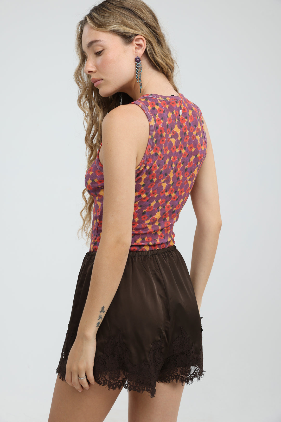 GoldenHour Red Floral Tank