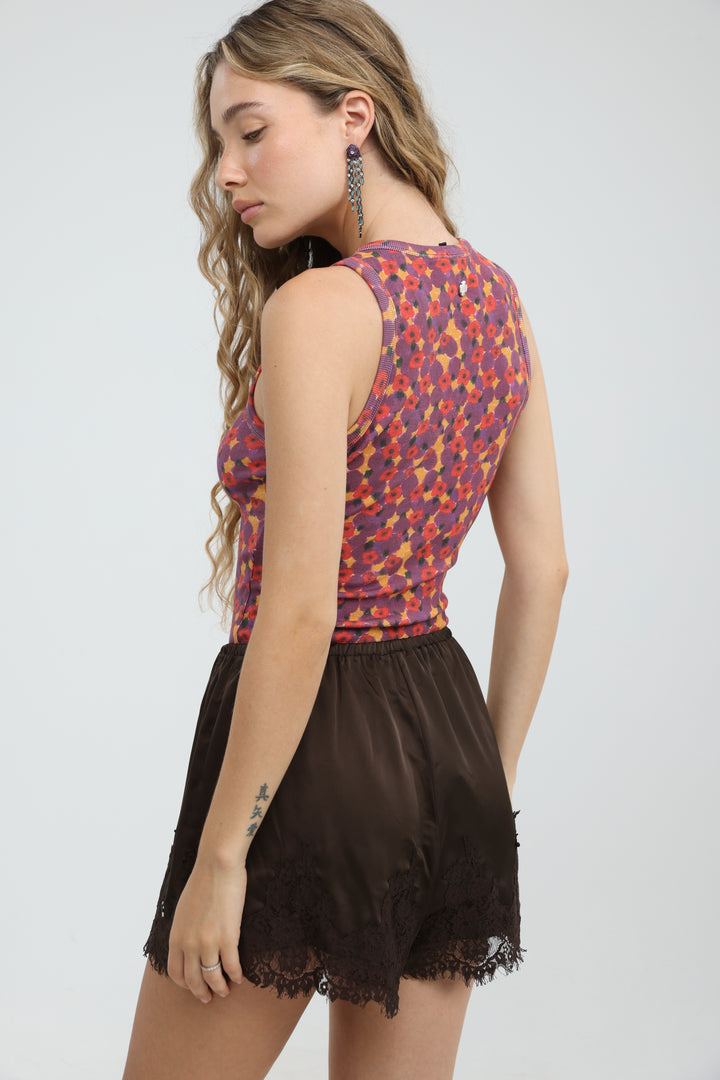 GoldenHour Red Floral Tank