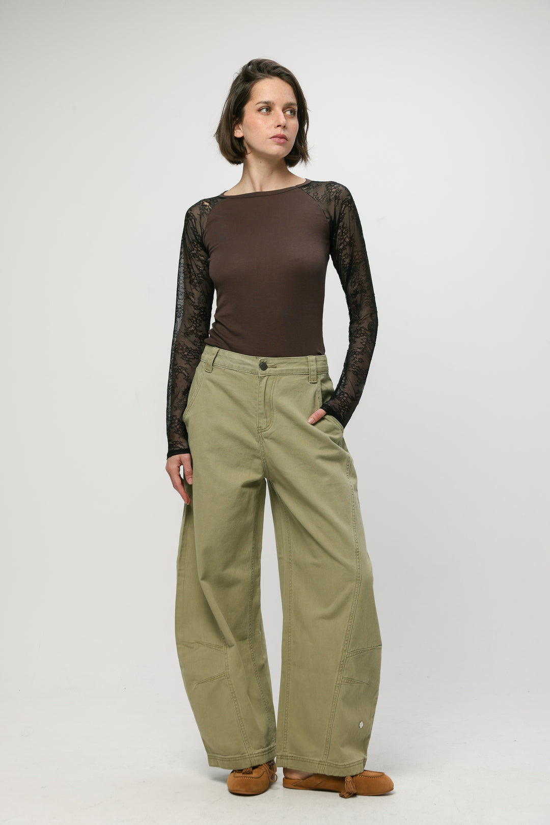 Star 123 Light Green Denim ג'ינס ירוק נשים