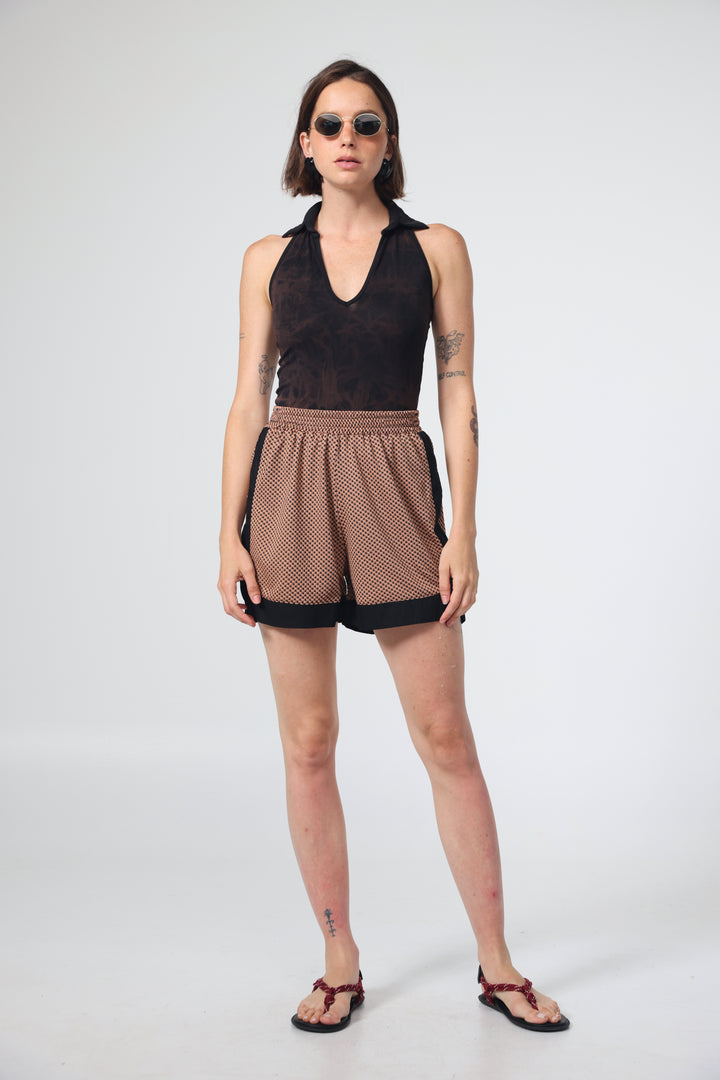 Buni's Camel Checked Shorts
