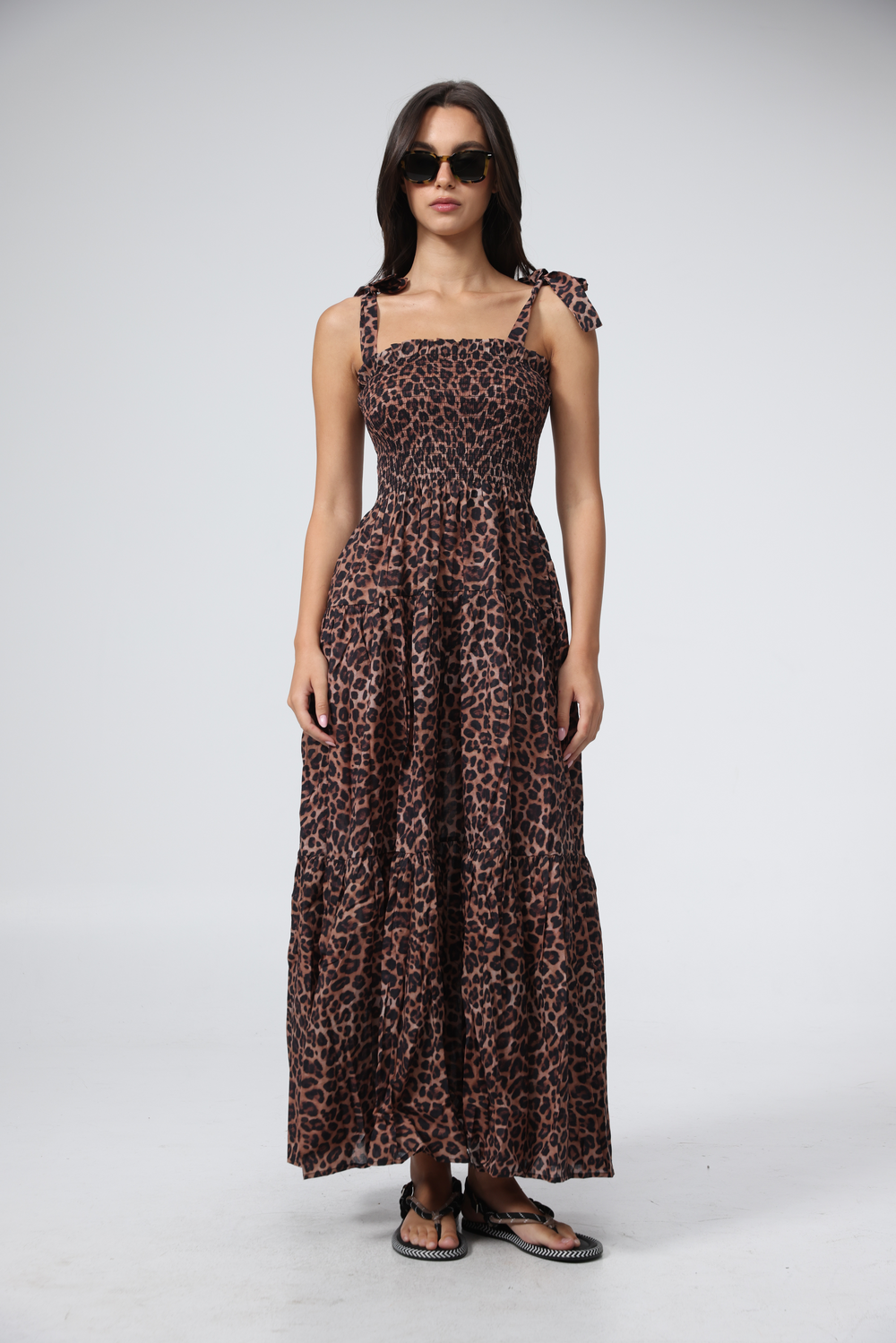 שמלת מקסי מנומרת לנשים Bell Leopard Dress 