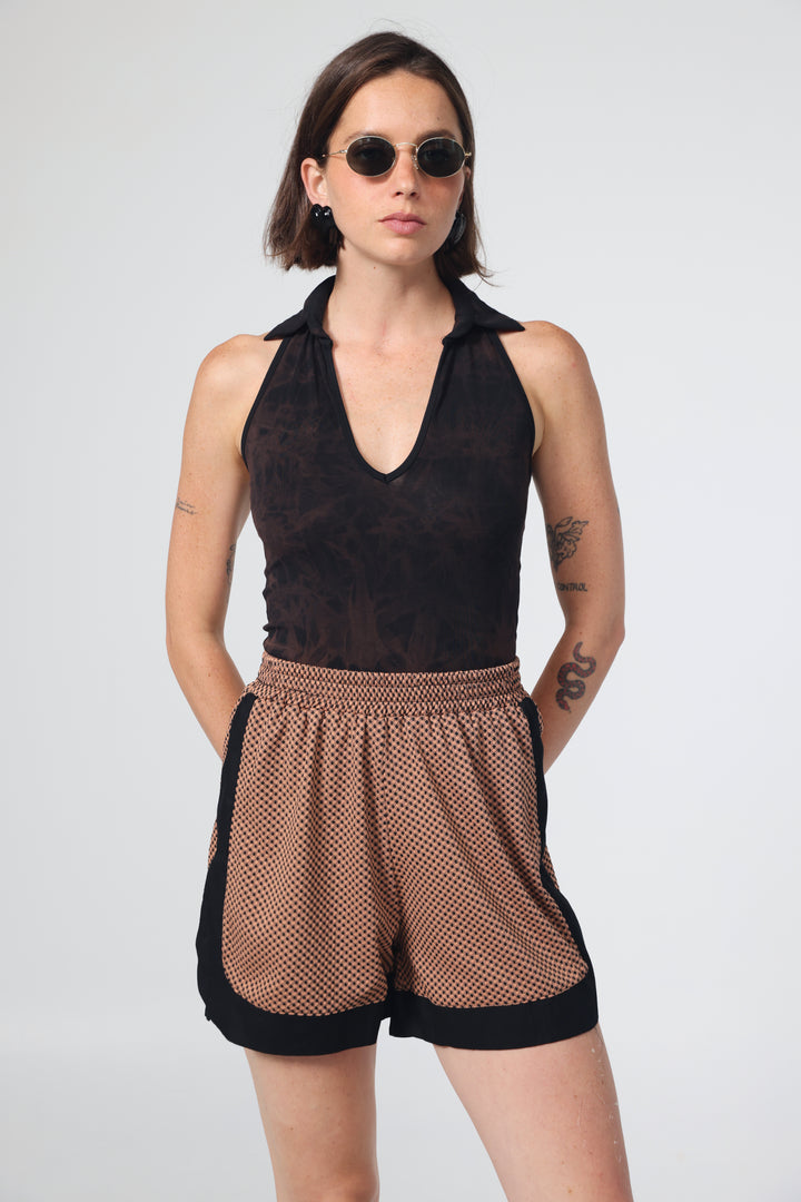 Buni's Camel Checked Shorts