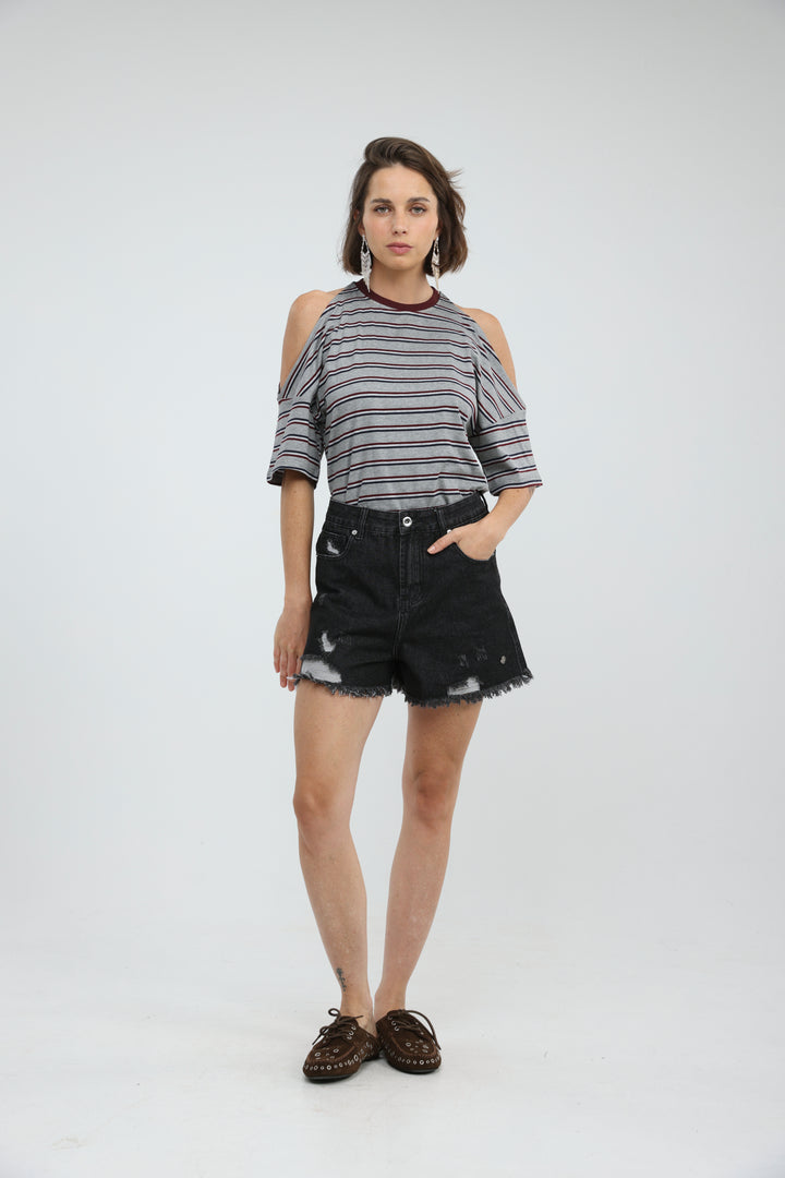 Dune Grey Striped T-Shirt