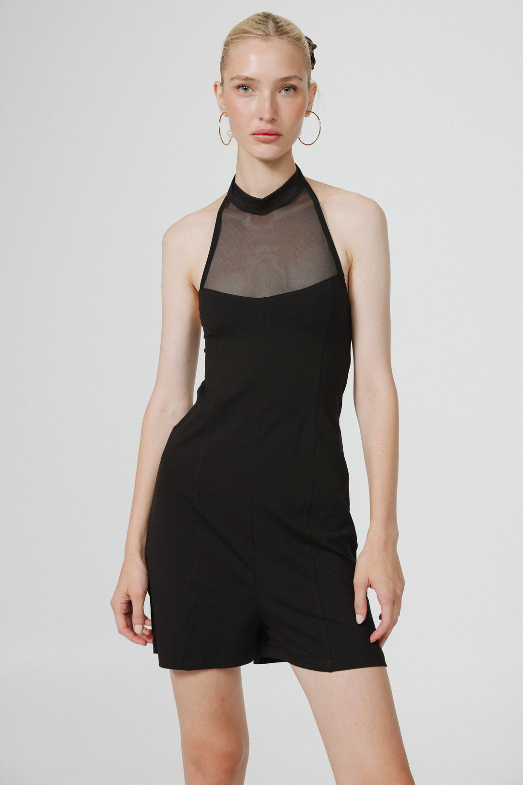 Imagine Black Mesh Jumpsuit