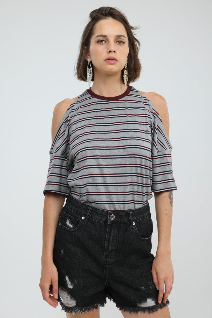 Dune Grey Striped T-Shirt
