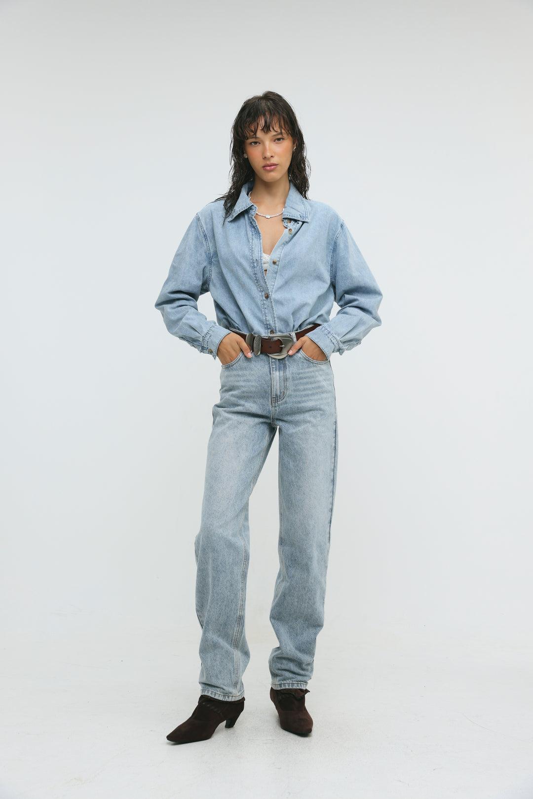 Leo Light Blue Denim Buttoned Shirt