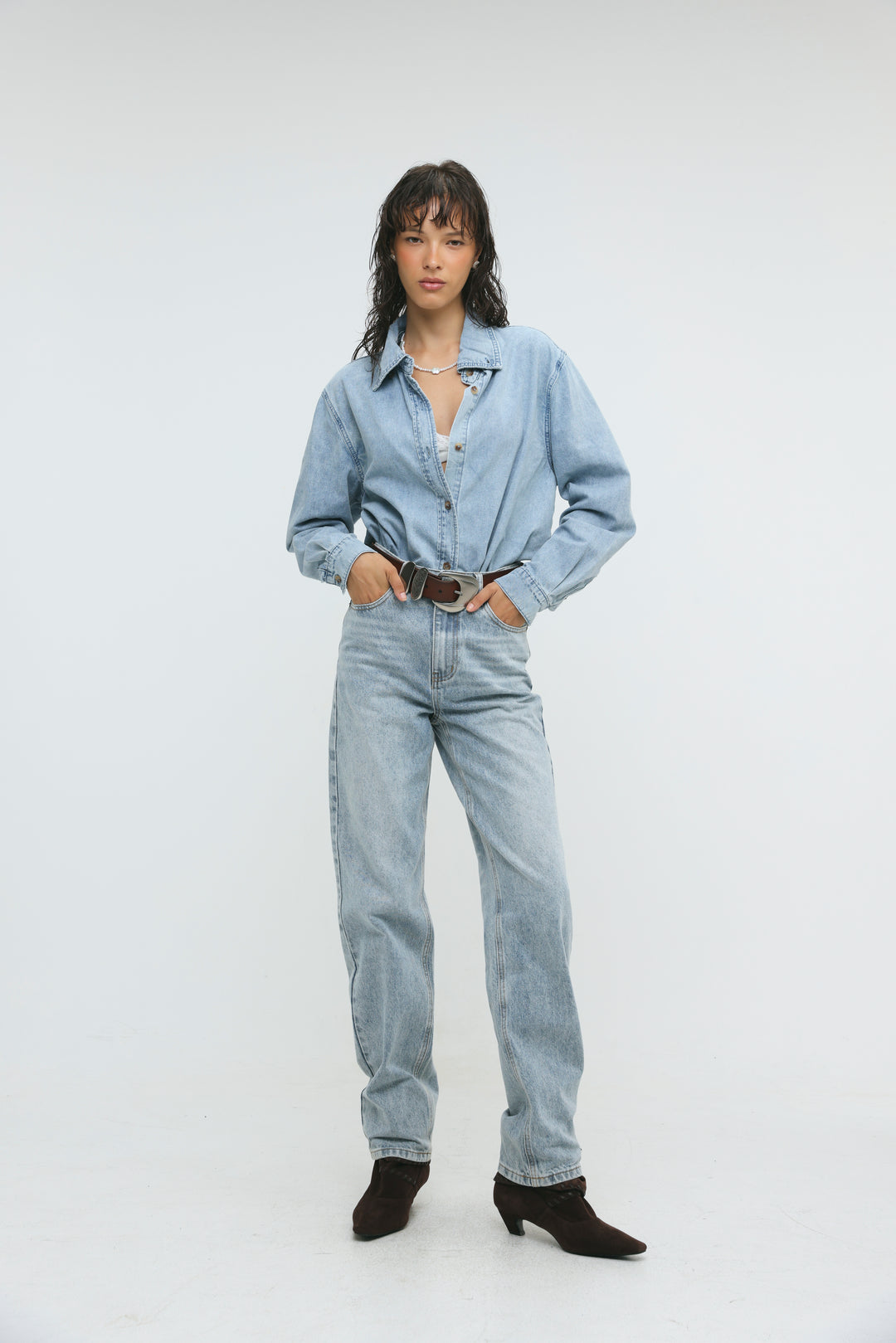Leo Light Blue Denim Buttoned Shirt