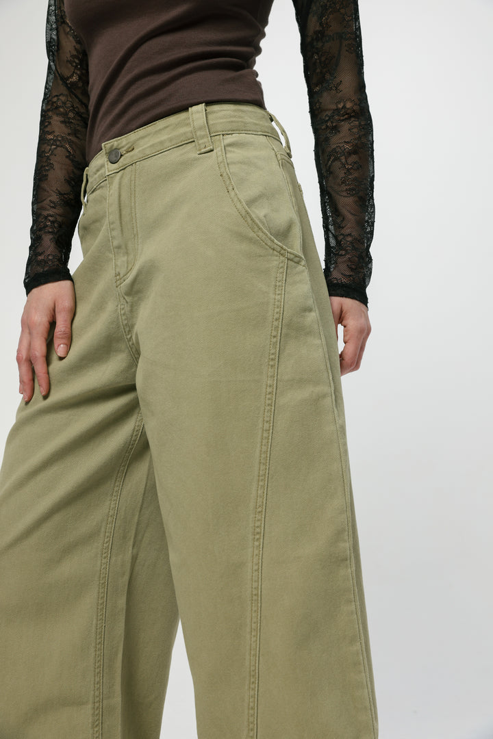 ג'ינס ירוק גזרה ישרה Star 123 Light Green Denim