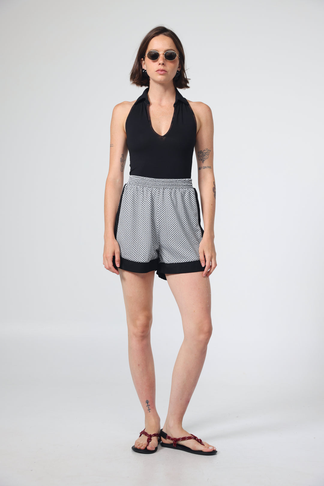 Buni's Black Checked Shorts