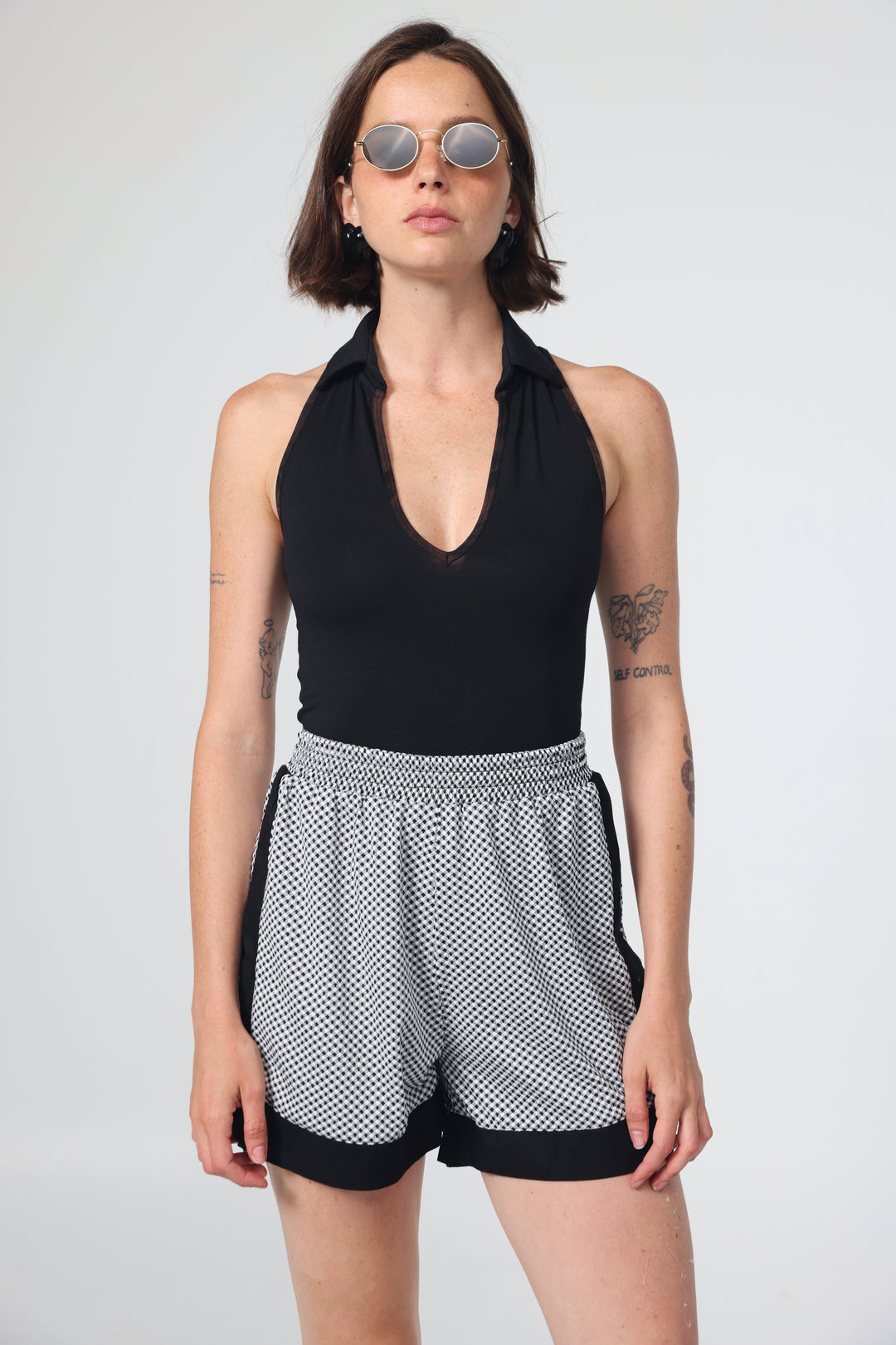 Buni's Black Checked Shorts