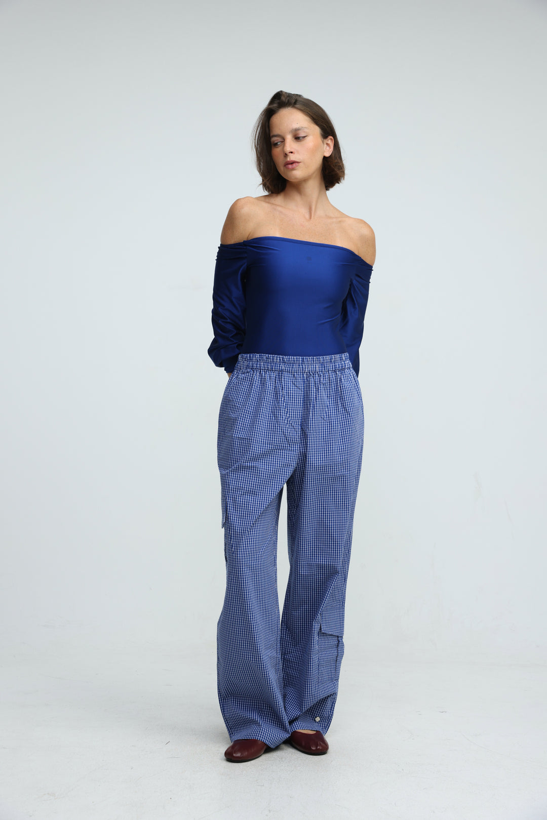 Checked Cargo Blue Bottoms