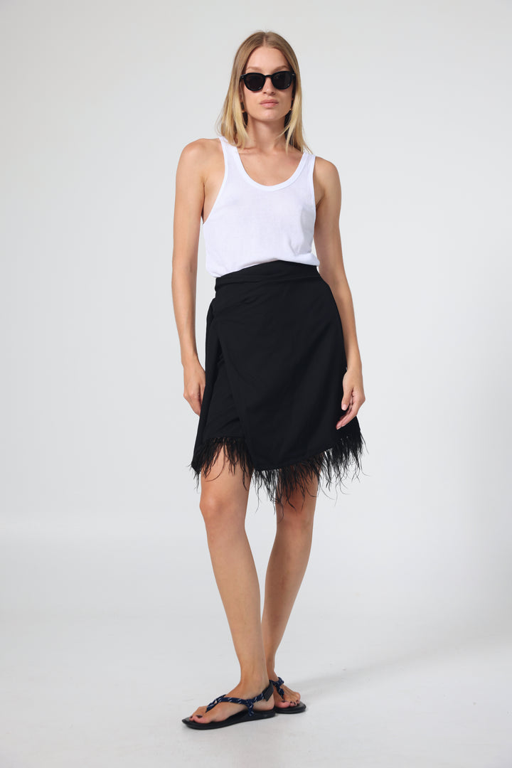 Burn Black Wrap Skirt