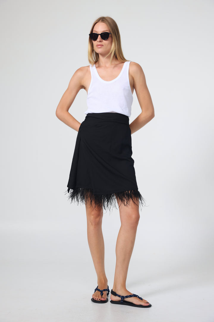 Burn Black Wrap Skirt