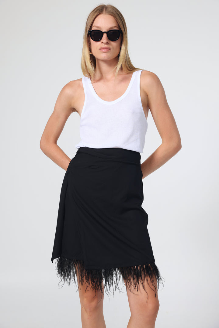 Burn Black Wrap Skirt