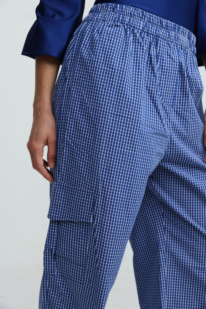 Checked Cargo Blue Bottoms