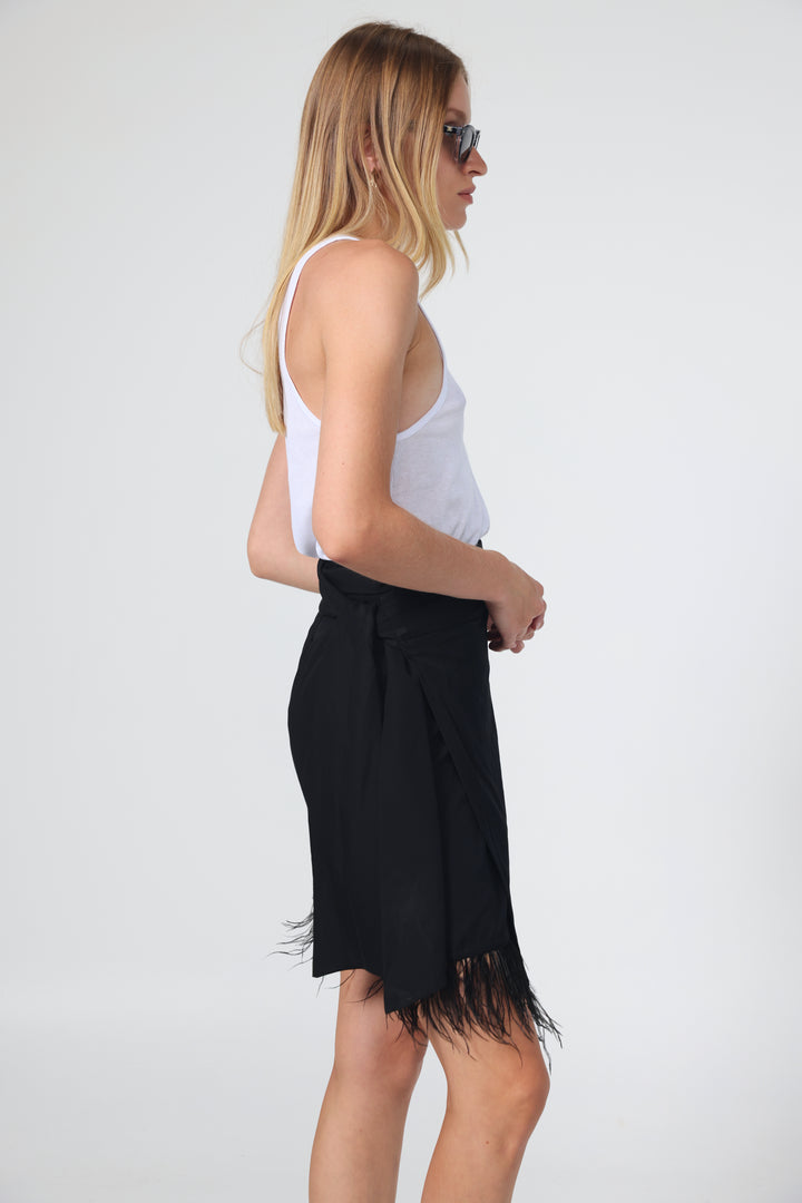 Burn Black Wrap Skirt
