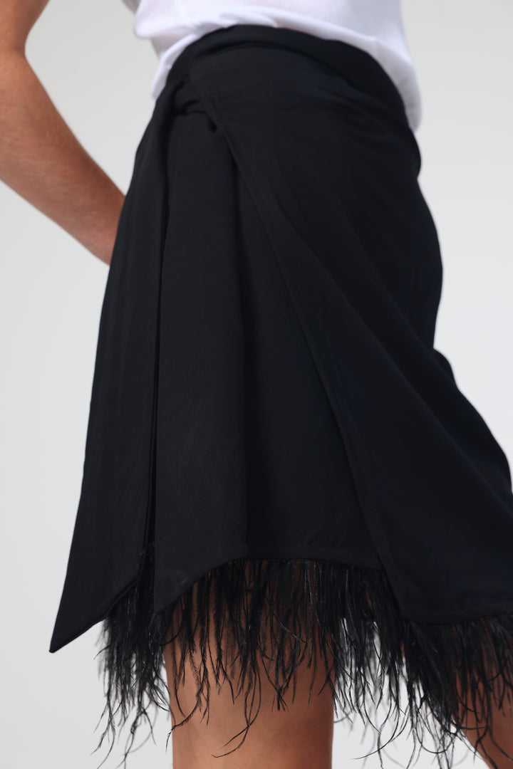 Burn Black Wrap Skirt