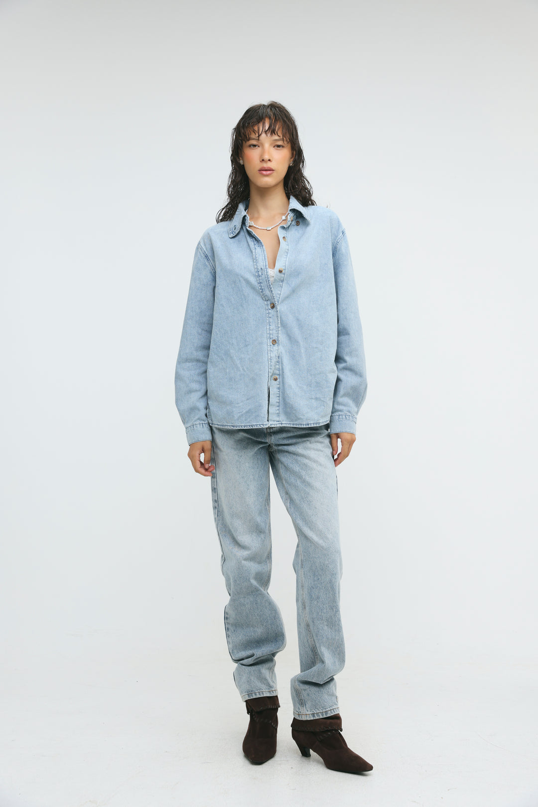 Leo Light Blue Denim Buttoned Shirt