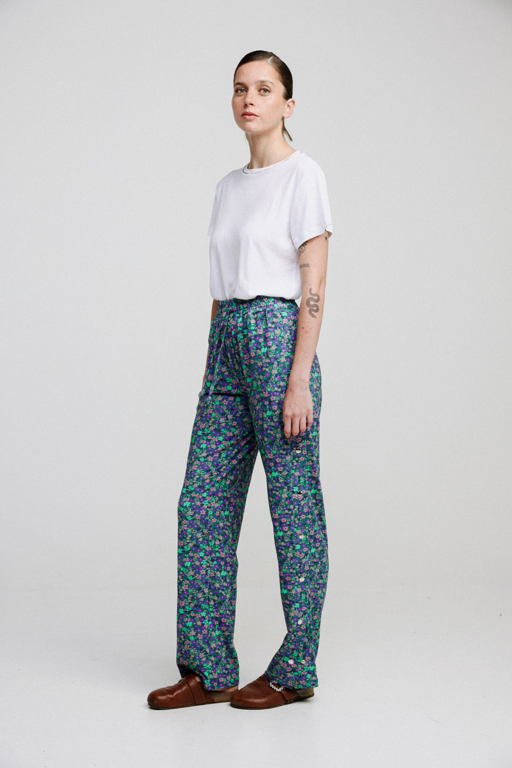 Popper Green Floral Joggers