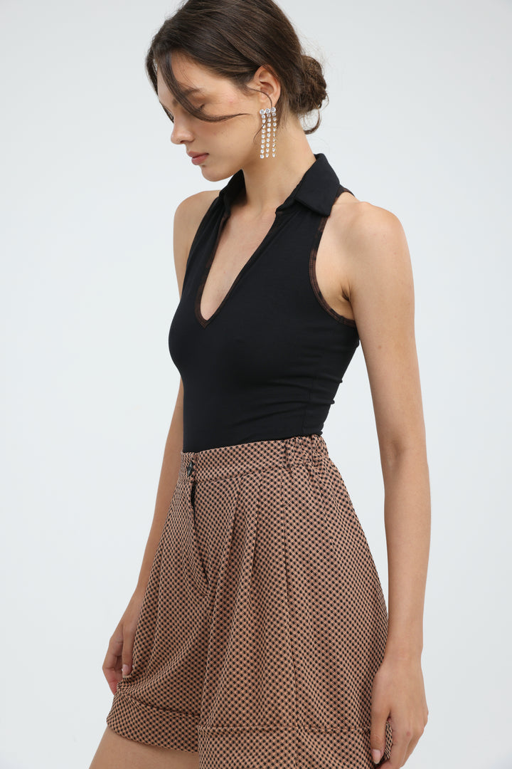 Flamingo Black Polo Tank
