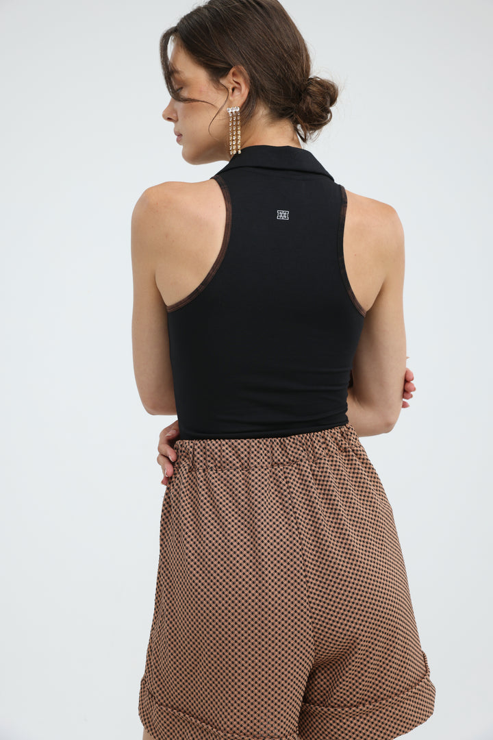 Flamingo Black Polo Tank
