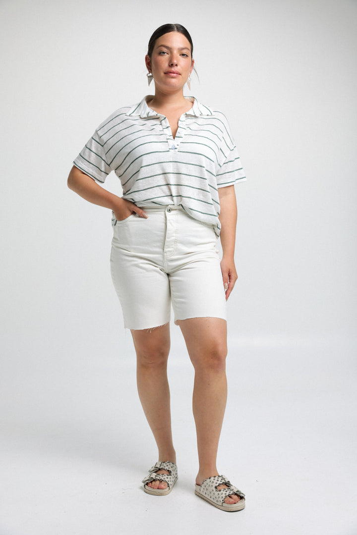 Short D Star White Baggy Denim