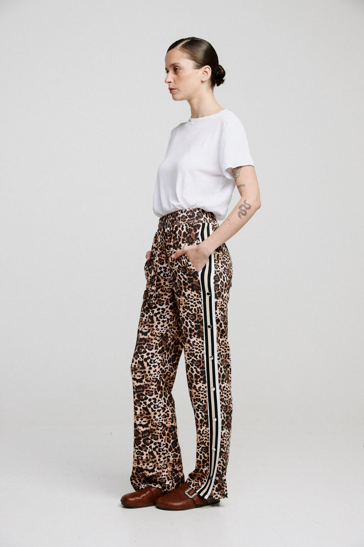 Popper Leopard Striped Joggers