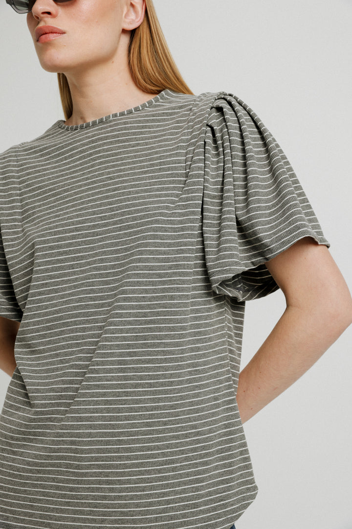 First Grey Striped T-Shirt