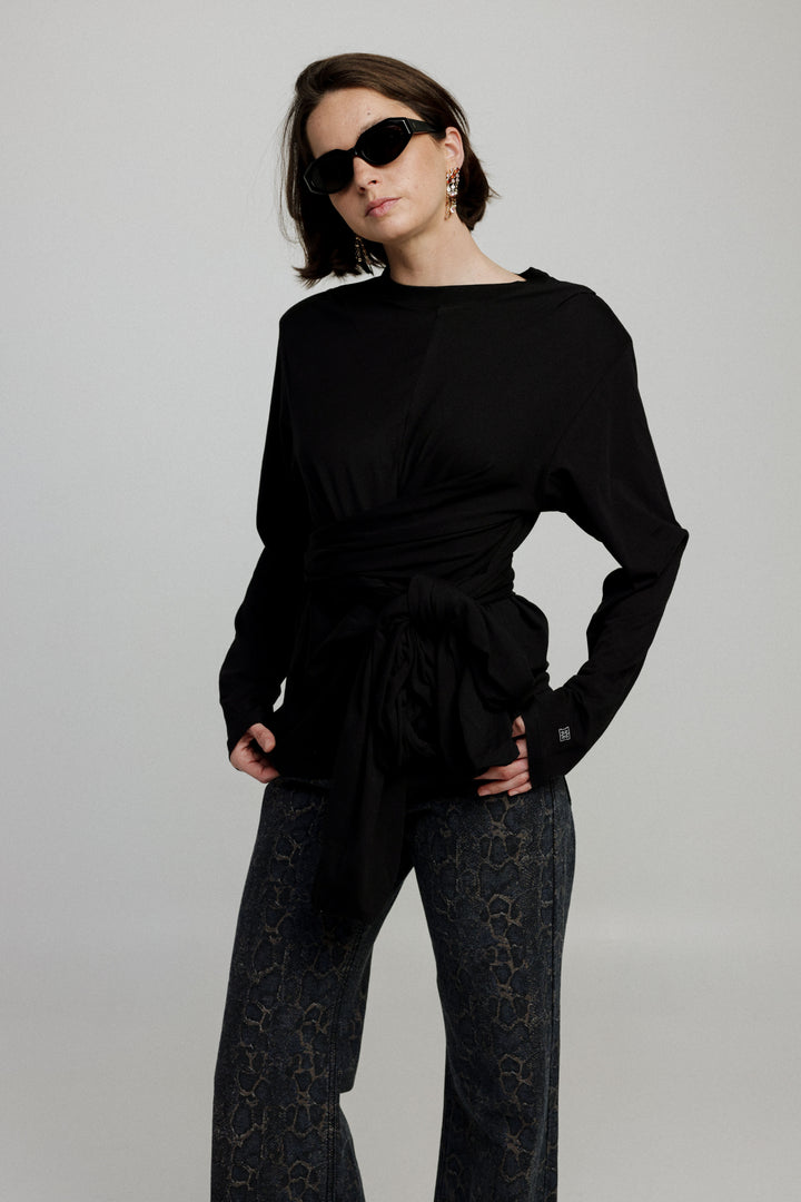 Secret Black Wrap Shirt